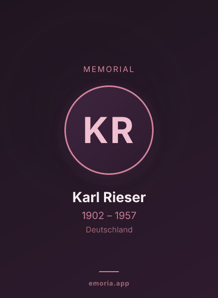 Memorial portrait of Karl Rieser