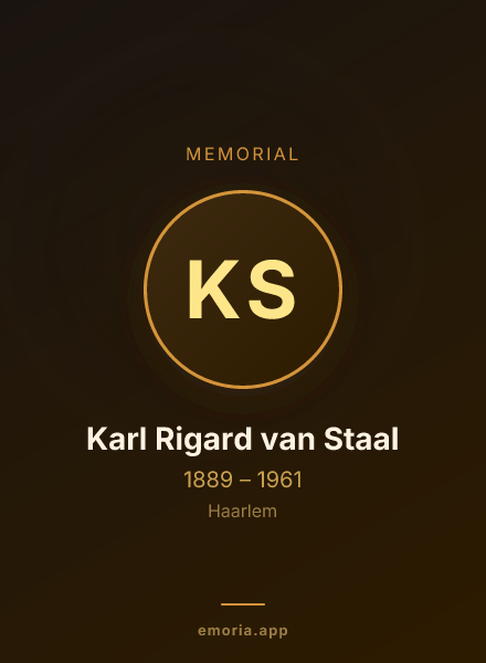Memorial portrait of Karl Rigard van Staal