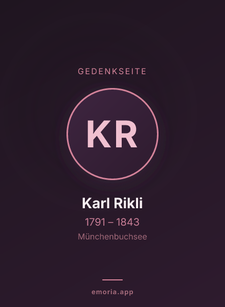 Gedenkportrait von Karl Rikli