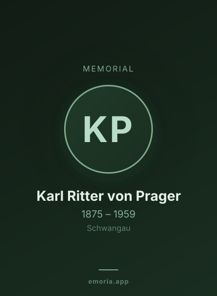 Memorial portrait of Karl Ritter von Prager