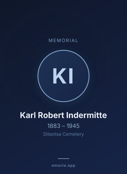 Memorial portrait of Karl Robert Indermitte