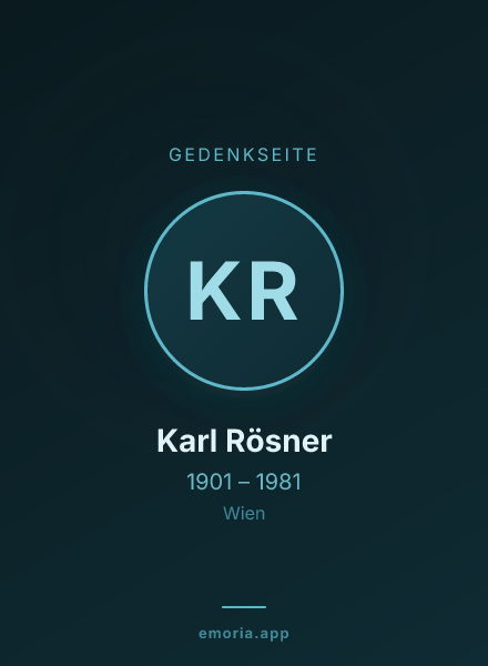 Gedenkportrait von Karl Rösner
