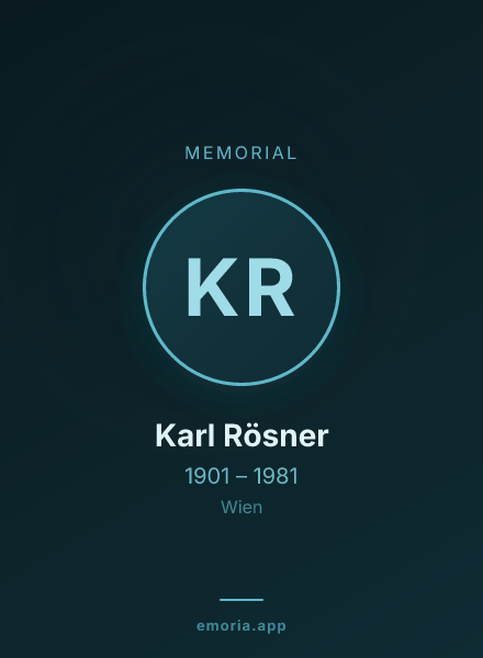 Memorial portrait of Karl Rösner