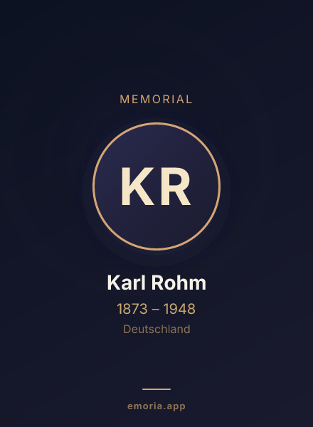 Memorial portrait of Karl Rohm