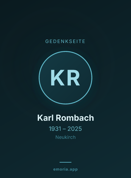 Gedenkportrait von Karl Rombach