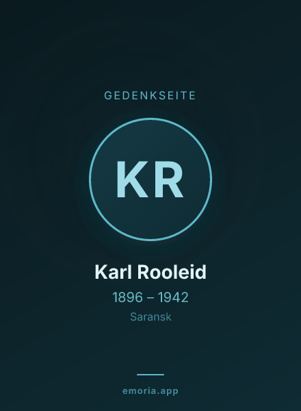 Gedenkportrait von Karl Rooleid