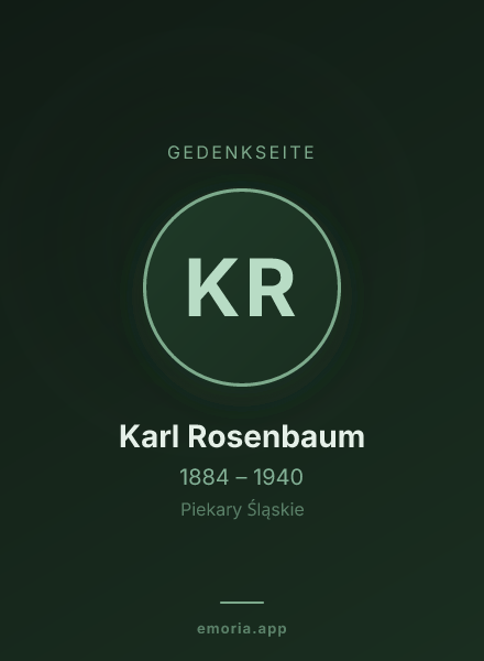 Gedenkportrait von Karl Rosenbaum