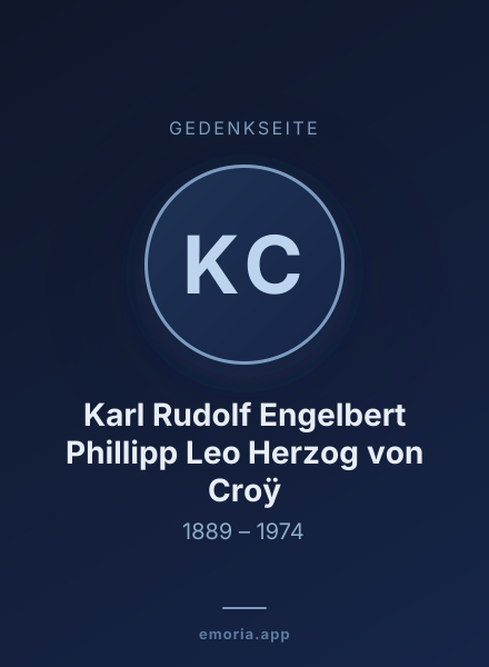 Gedenkportrait von Karl Rudolf Engelbert Phillipp Leo Herzog von Croÿ