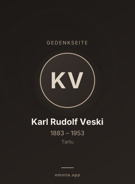 Gedenkportrait von Karl Rudolf Veski