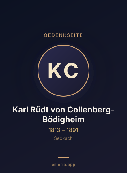 Gedenkportrait von Karl Rüdt von Collenberg-Bödigheim