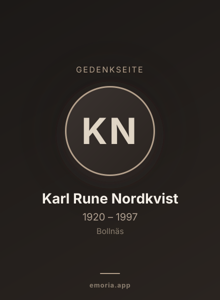 Gedenkportrait von Karl Rune Nordkvist