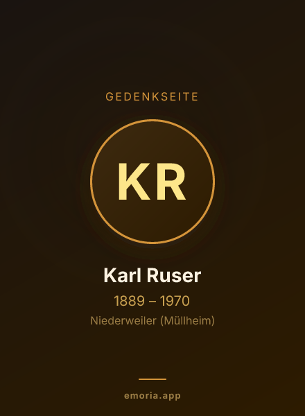 Gedenkportrait von Karl Ruser