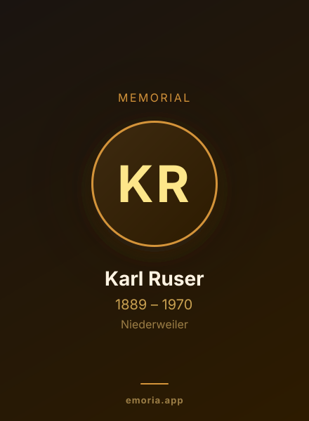 Memorial portrait of Karl Ruser