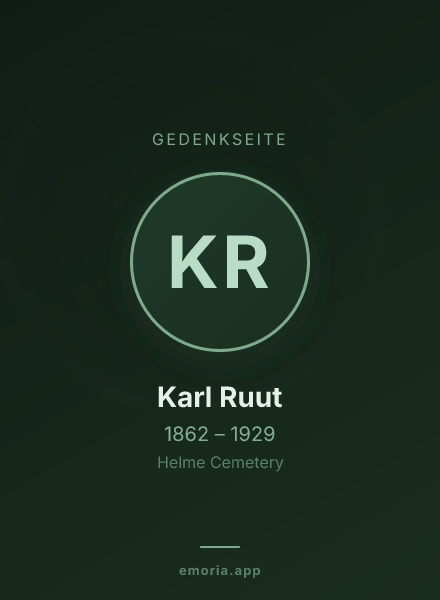 Gedenkportrait von Karl Ruut