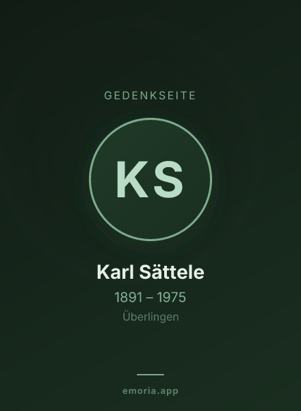 Gedenkportrait von Karl Sättele