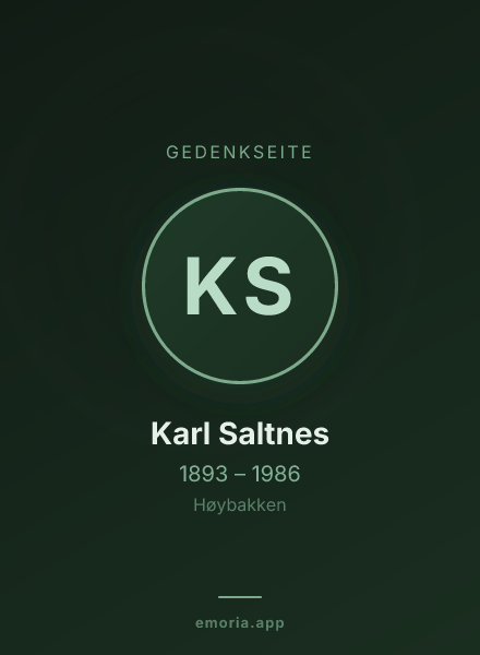 Gedenkportrait von Karl Saltnes