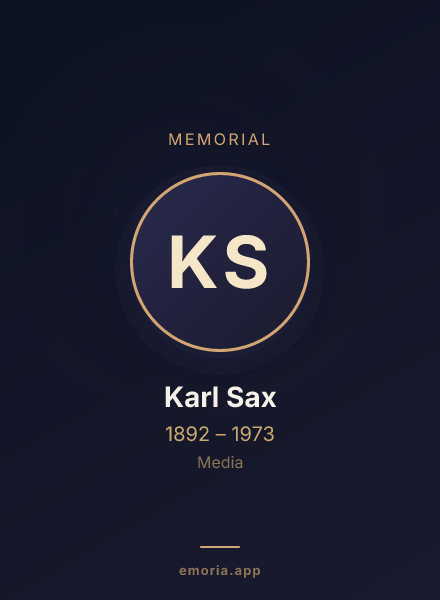 Memorial portrait of Karl Sax