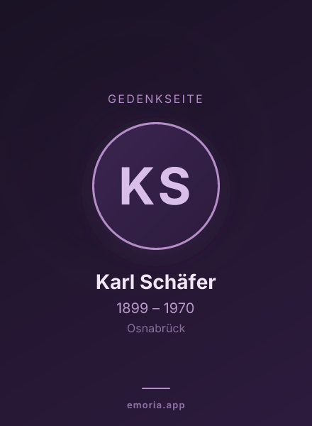 Gedenkportrait von Karl Schäfer