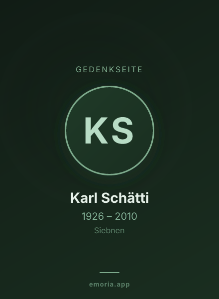 Gedenkportrait von Karl Schätti