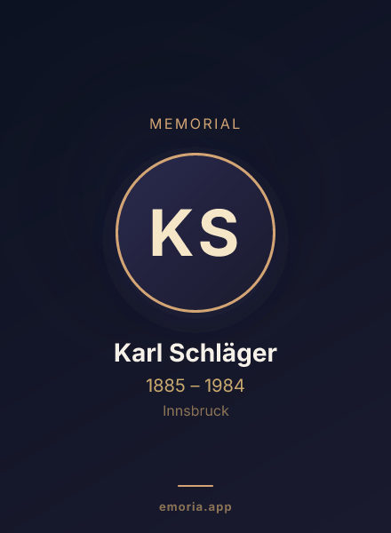 Memorial portrait of Karl Schläger