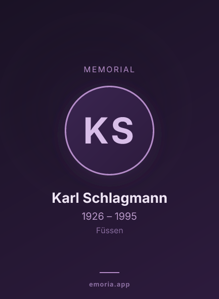 Memorial portrait of Karl Schlagmann