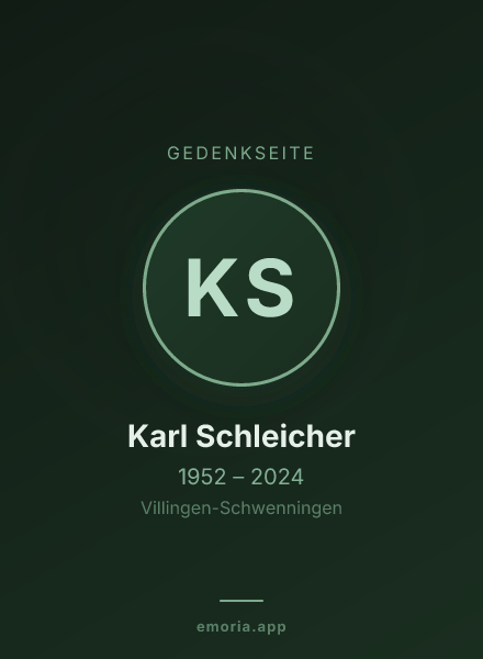 Gedenkportrait von Karl Schleicher