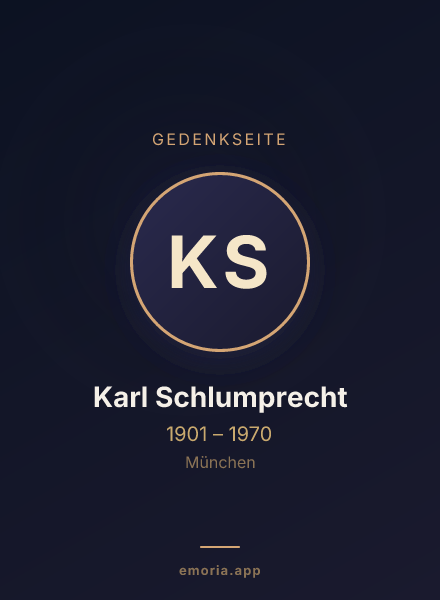 Gedenkportrait von Karl Schlumprecht