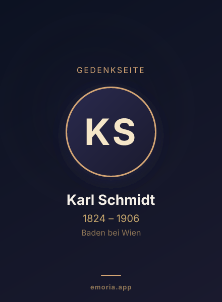 Gedenkportrait von Karl Schmidt
