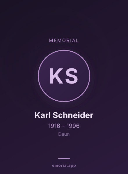 Memorial portrait of Karl Schneider