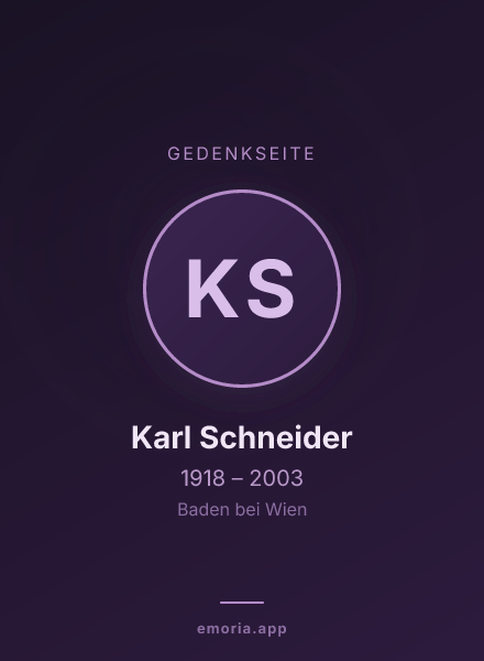 Gedenkportrait von Karl Schneider