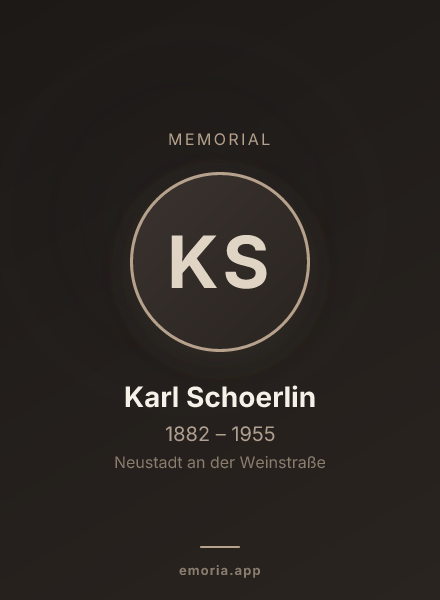 Memorial portrait of Karl Schoerlin