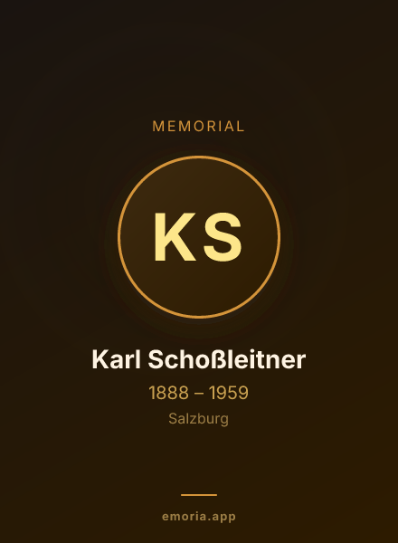 Memorial portrait of Karl Schoßleitner
