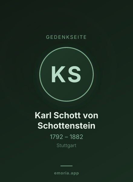 Gedenkportrait von Karl Schott von Schottenstein