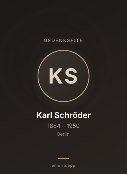Gedenkportrait von Karl Schröder