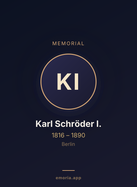 Memorial portrait of Karl Schröder I.