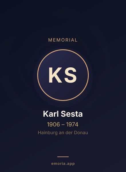 Memorial portrait of Karl Sesta