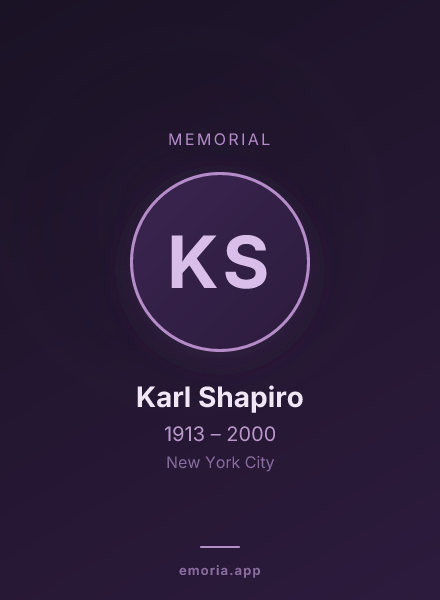 Memorial portrait of Karl Shapiro