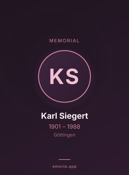 Memorial portrait of Karl Siegert