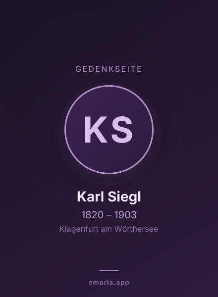 Gedenkportrait von Karl Siegl