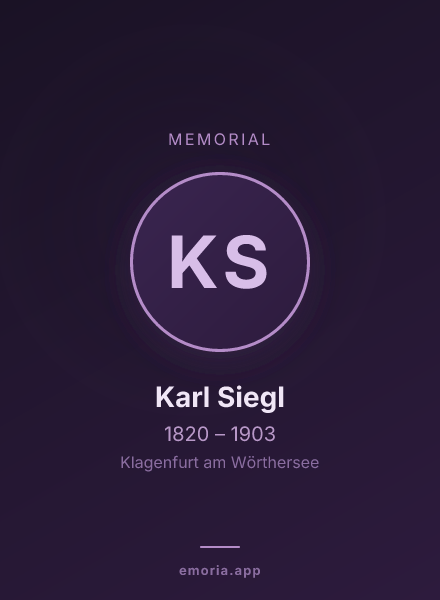 Memorial portrait of Karl Siegl