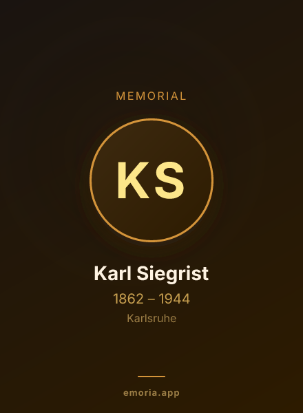 Memorial portrait of Karl Siegrist