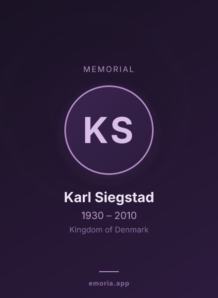 Memorial portrait of Karl Siegstad