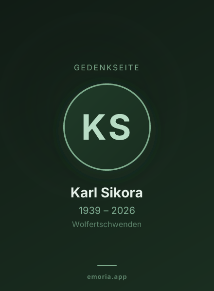 Gedenkportrait von Karl Sikora