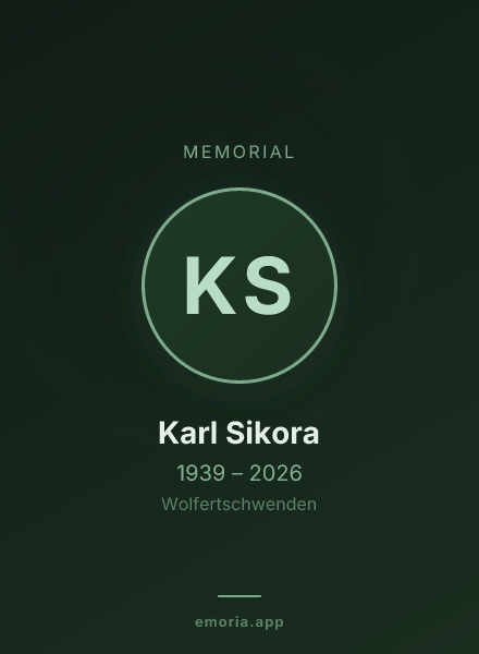 Memorial portrait of Karl Sikora