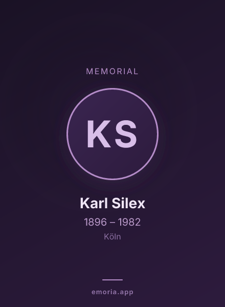 Memorial portrait of Karl Silex