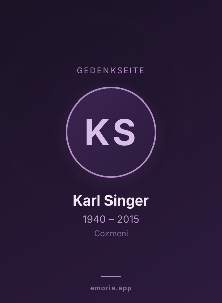 Gedenkportrait von Karl Singer