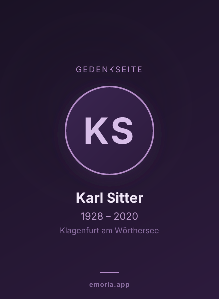 Gedenkportrait von Karl Sitter