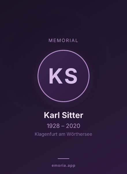 Memorial portrait of Karl Sitter