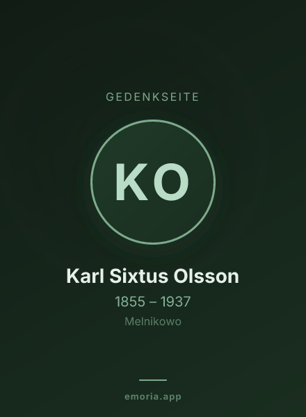 Gedenkportrait von Karl Sixtus Olsson