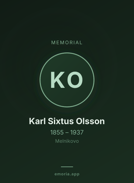Memorial portrait of Karl Sixtus Olsson
